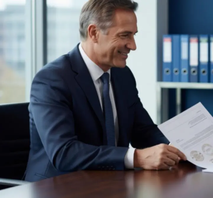 Professional discussion between finance specialists and a client
