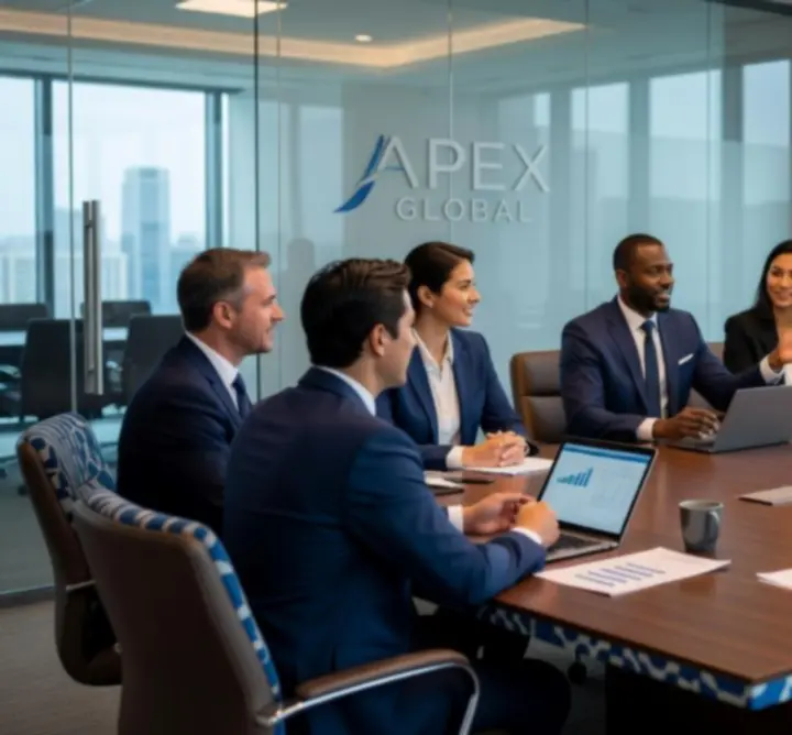 Leadership team meeting in a modern office